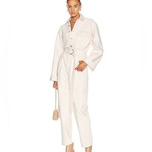 Agolde Tatum White Denim Jumpsuit